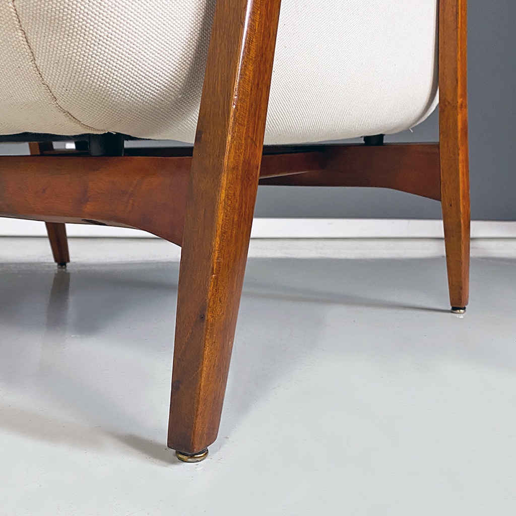 Poltrone in tessuto bianco, 1960ca.