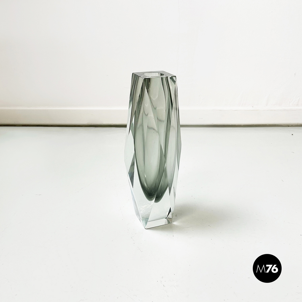 Vaso in vetro di Murano grigio, 1970 ca.