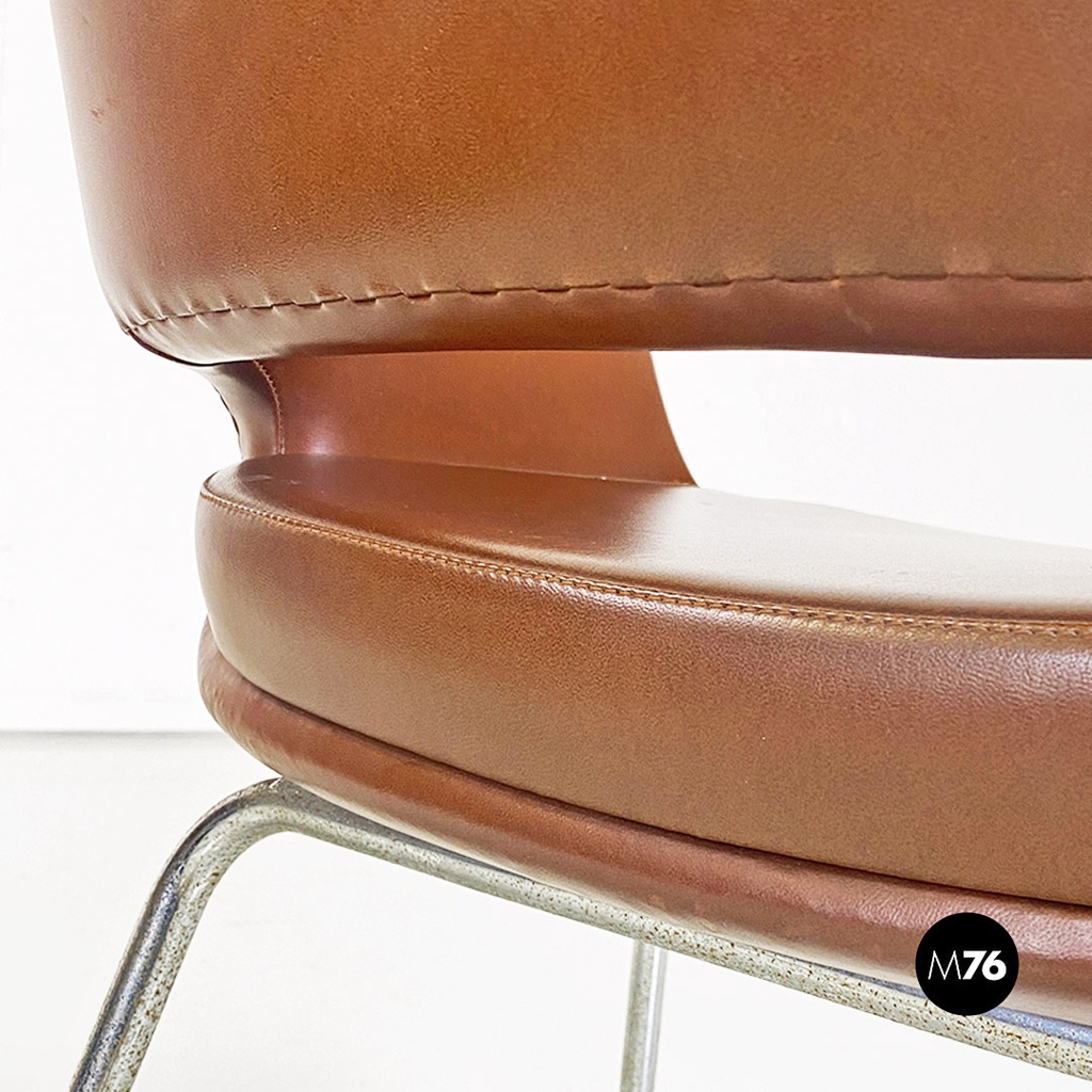 Poltrone in pelle marrone di Cassina, 1970 ca.