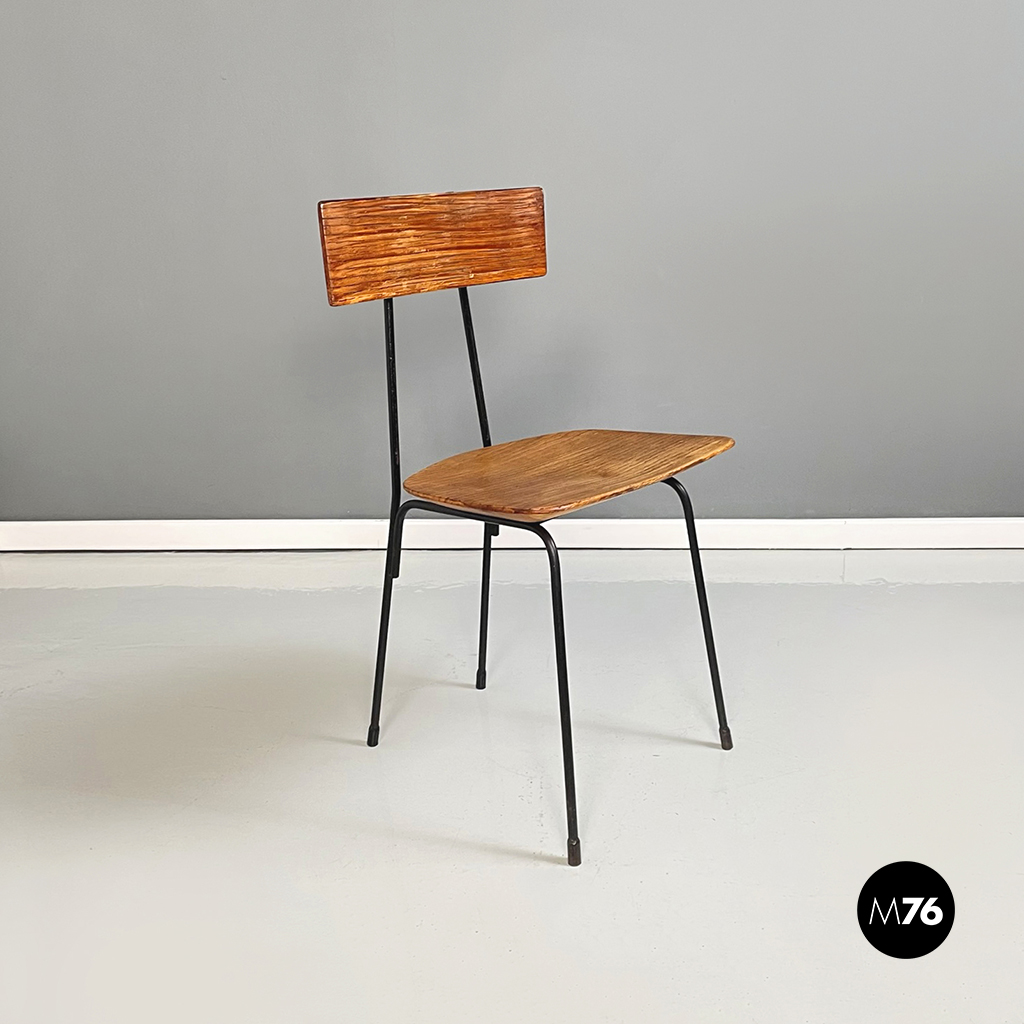 Sedia in legno e metallo, 1960 ca.