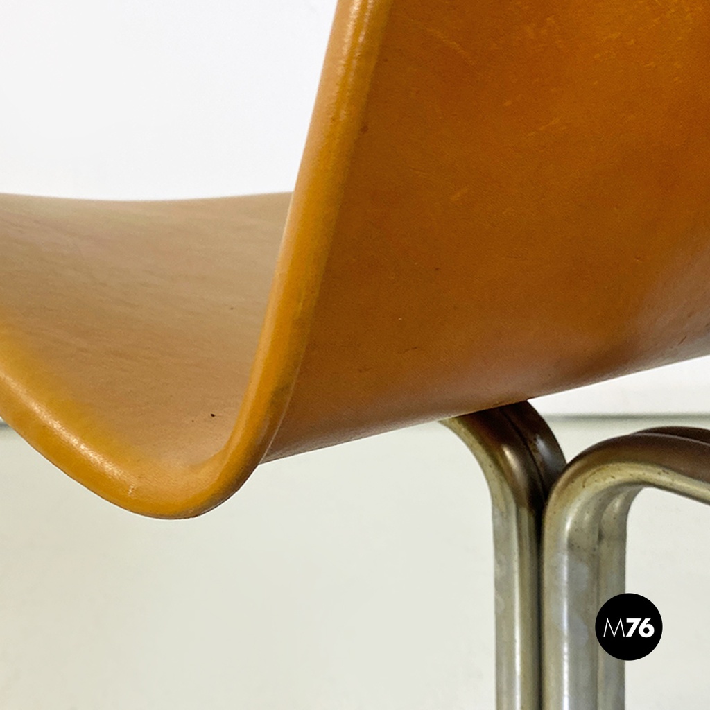 Sedie in pelle e acciaio, 1960 ca.