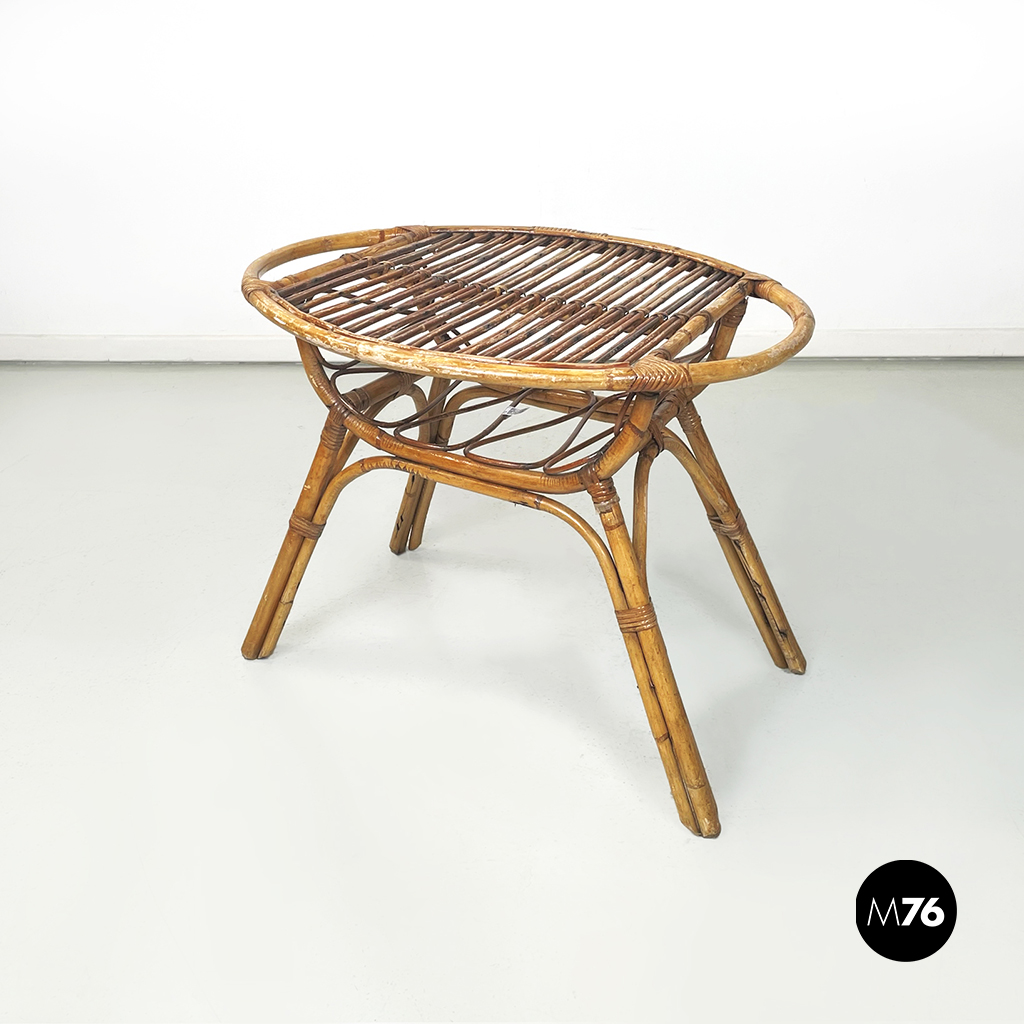 Tavolo da caffè in rattan, 1960 ca.
