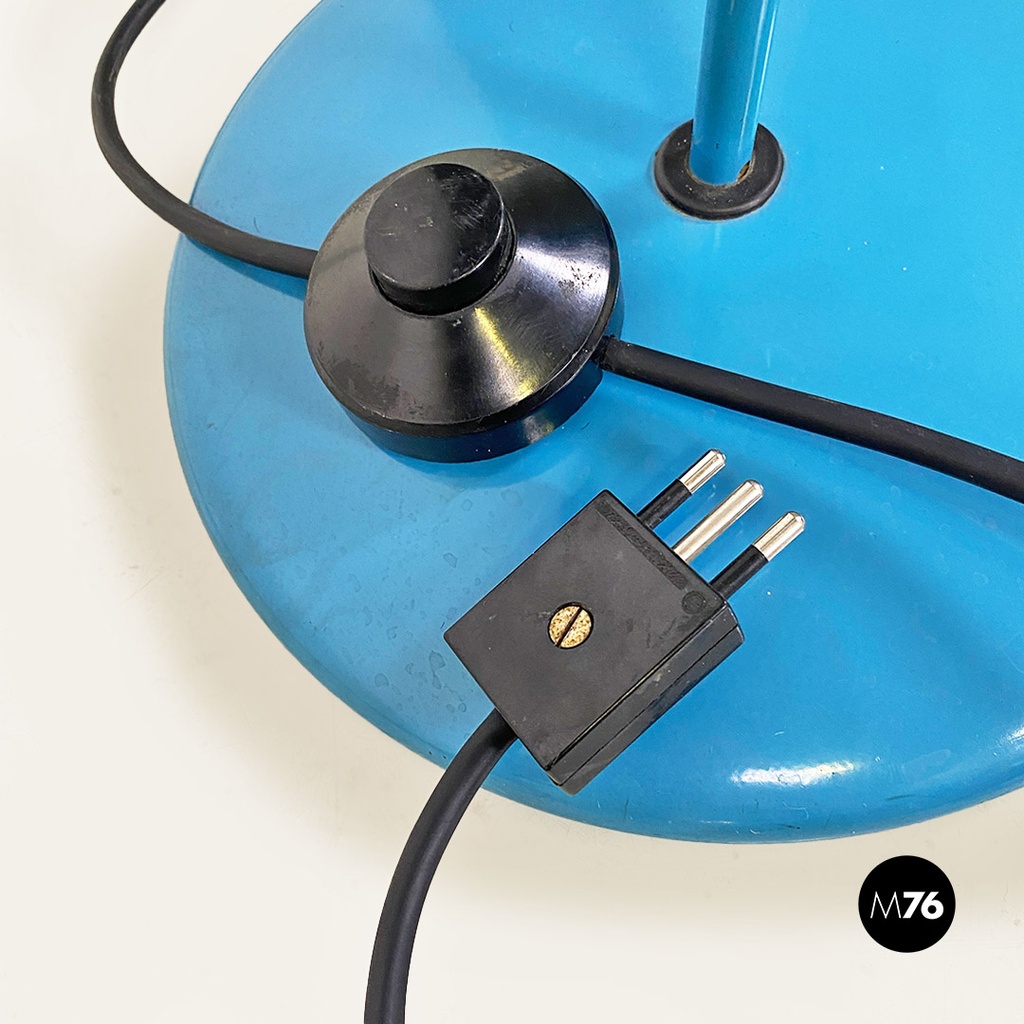 Lampada da terra in metallo azzurro, 1980 ca.
