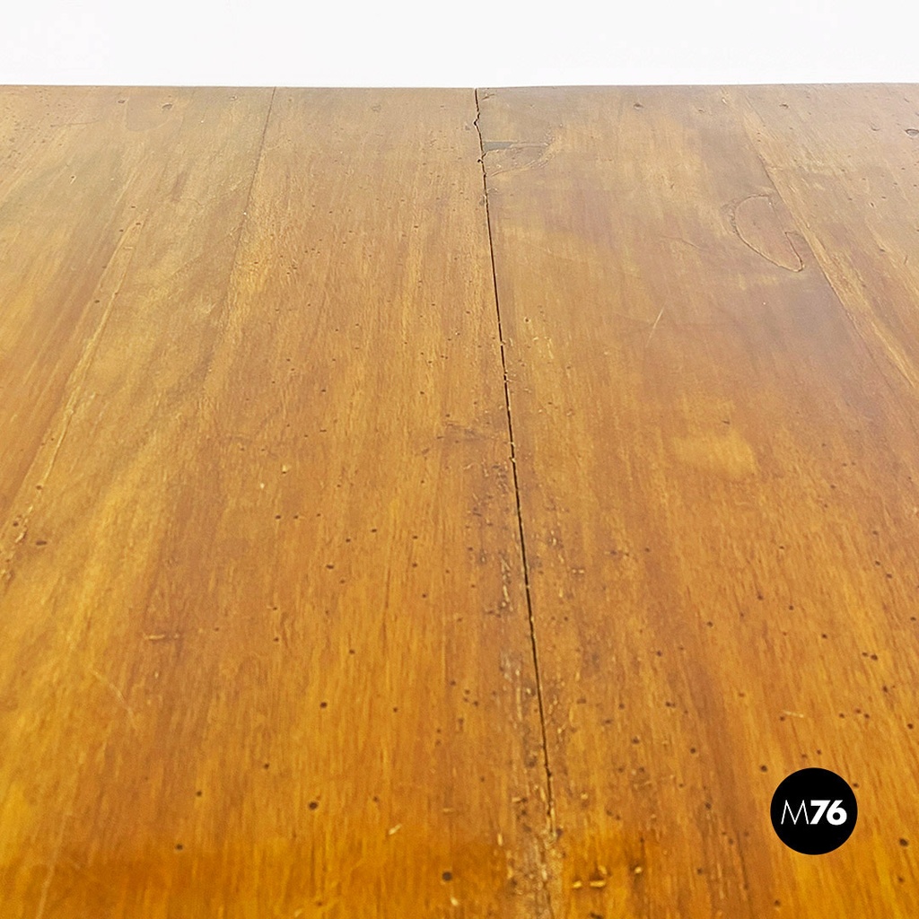 Tavolo da pranzo con cassetti in legno, inizio del 1900 ca.