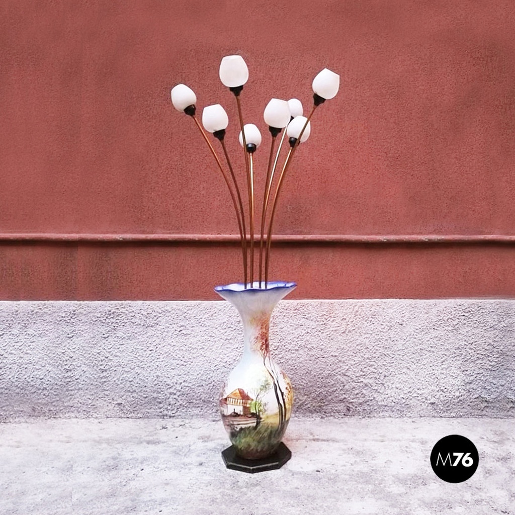 Lampada da terra a 8 luci di Stilnovo, 1950 ca.