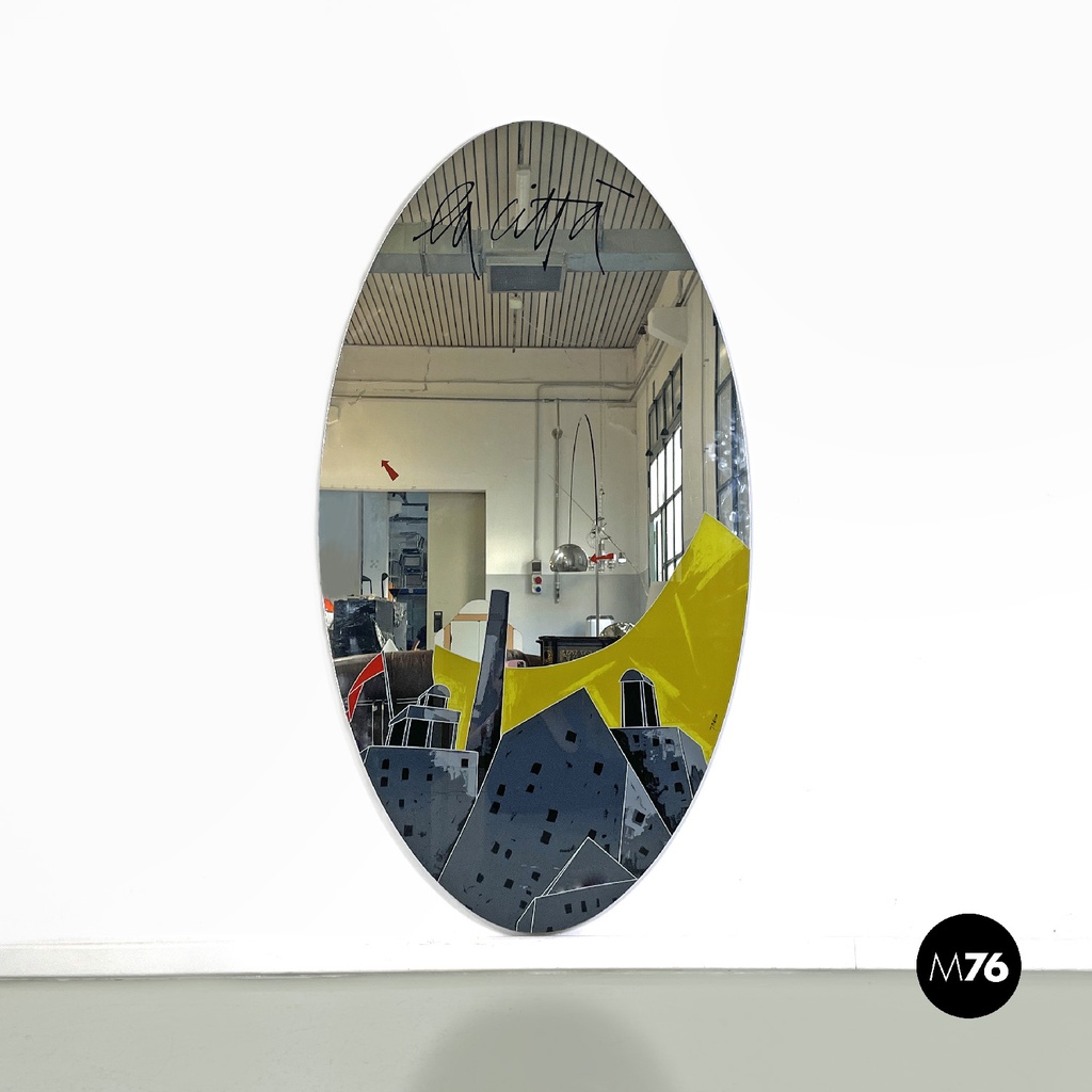 Specchio La Città di Emilio Tadini per Rimadesio, 1983