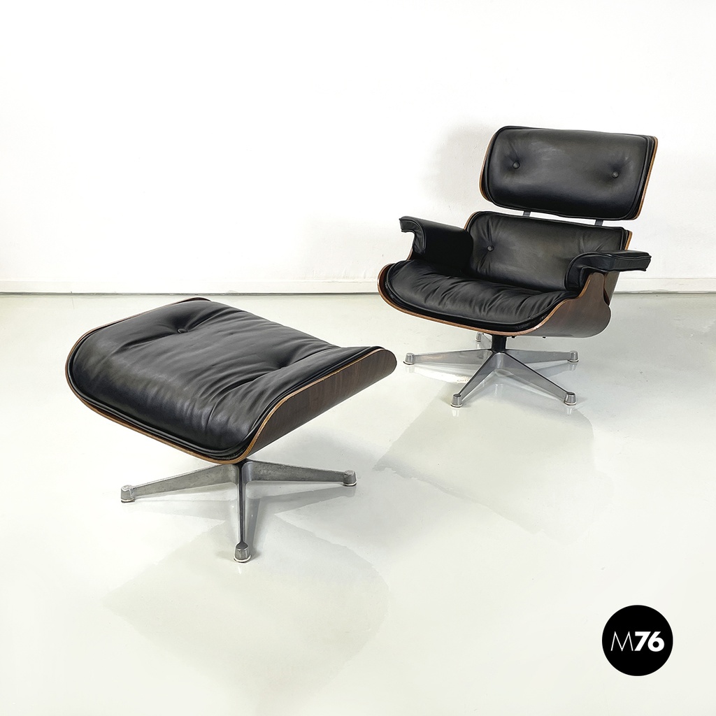 Lounge chair 670 e 671 di Charles e Ray Eames per Herman Miller, 1970 ca.