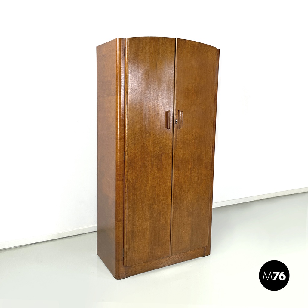 Armadio con specchio in legno, 1950 ca.