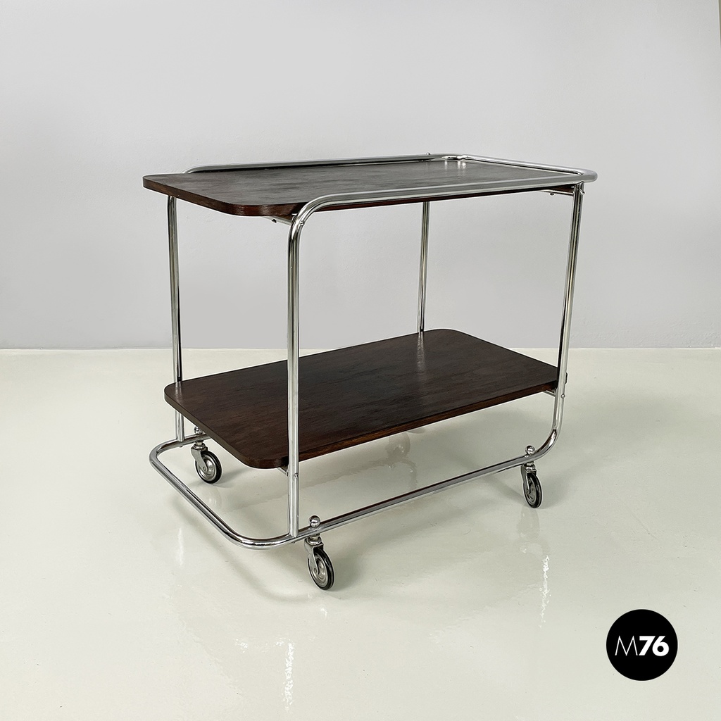 Carrello in legno e metallo, 1940 ca.