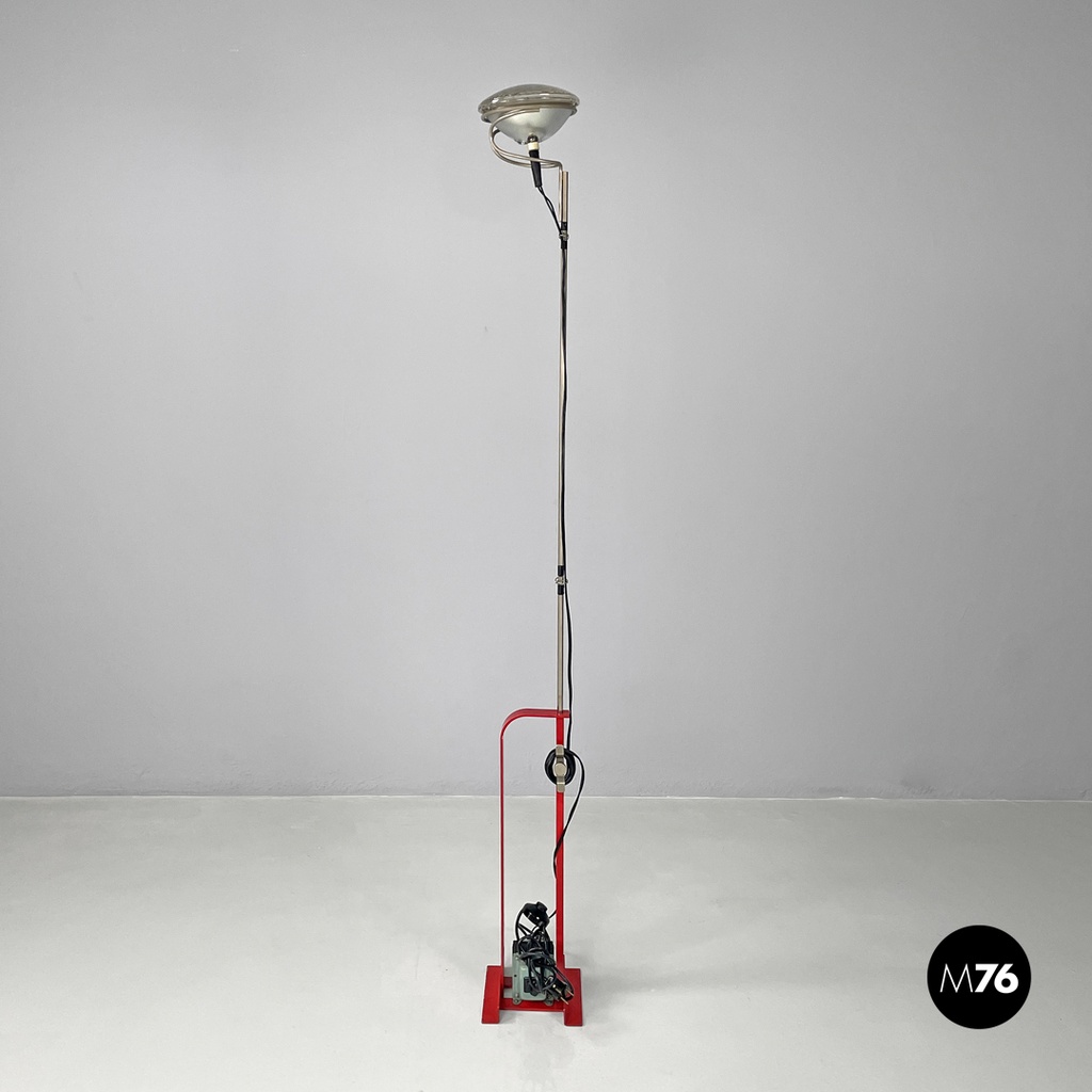 Lampada da terra Toio rossa di Achille e Pier Giacomo Castiglioni per Flos, 1970 ca.