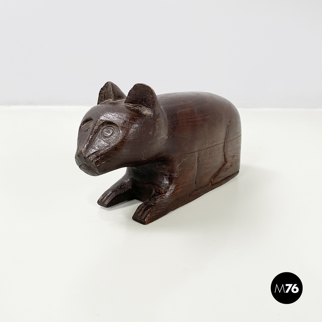 Scatola portagioie a forma di gatto in legno, 1920 ca.