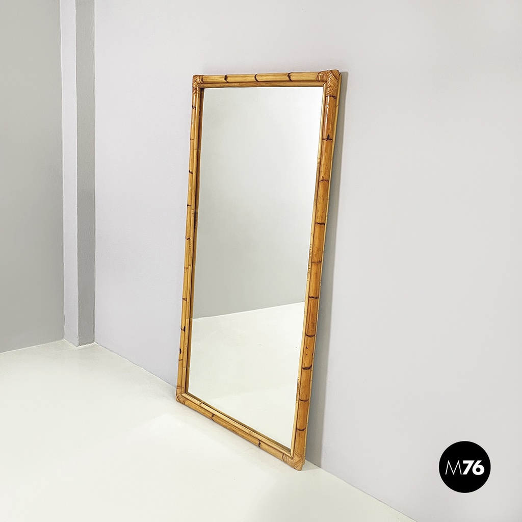 Specchio da parete in bambù, 1960 ca.