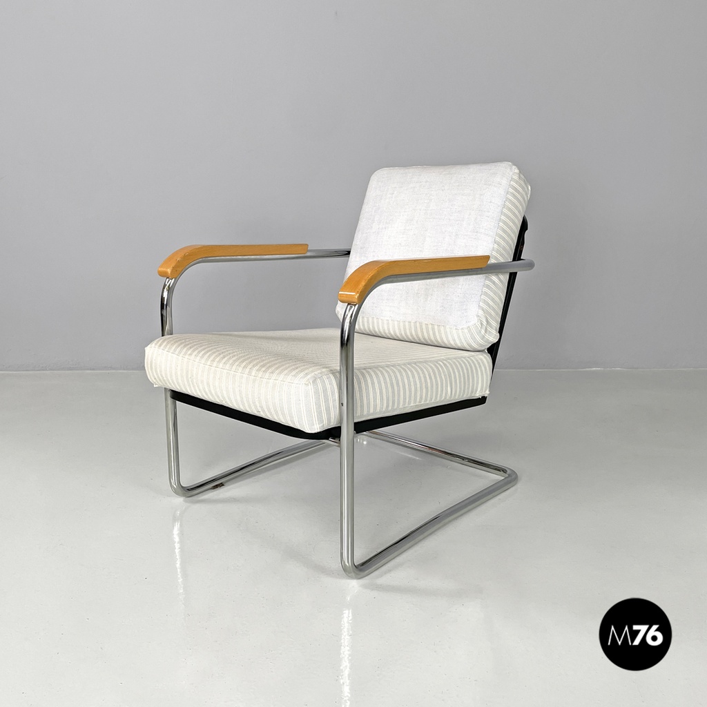 Poltrona 1435 di Werner Max Moser per Embru celeste a righe, 2000 ca.