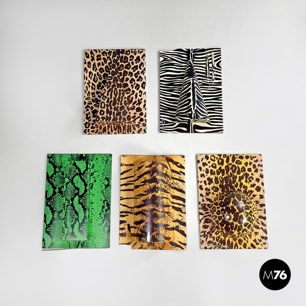 Decorazioni da parete Zoo Geometrico di Claudio Parmiggiani in metacrilato serigrafato, 1970 ca.