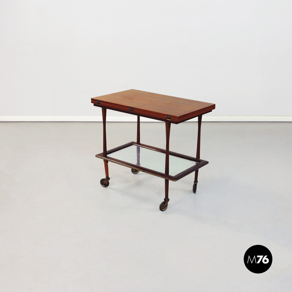 Carrello portavivande in legno, 1960 ca.