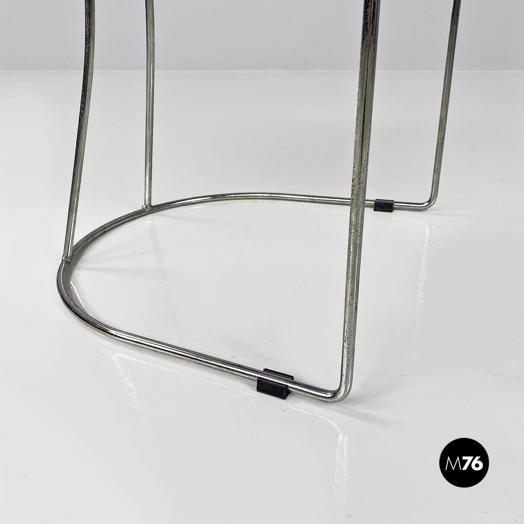 Sedia in pelle nera, 1980 ca.