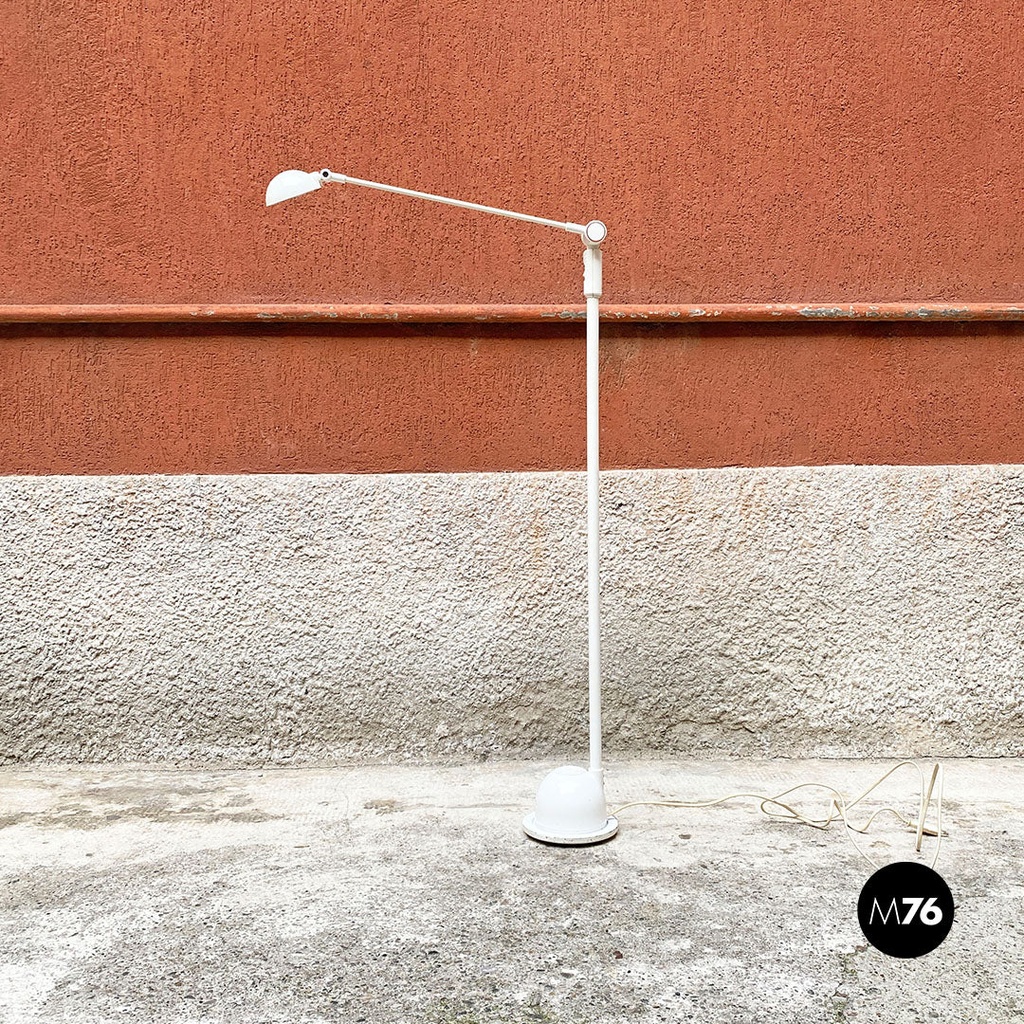 Lampada da terra in metallo bianco, 1980 ca.