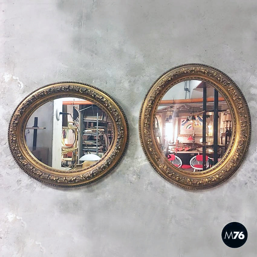 Specchi ovali dorati, 1800 ca.