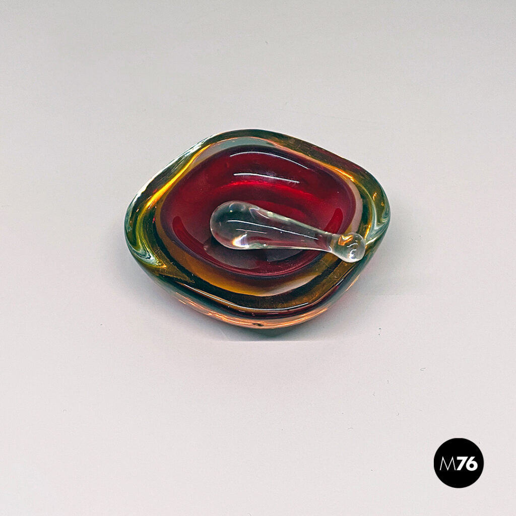 Posacenere con spegni sigaretta in vetro di Murano, 1970 ca.