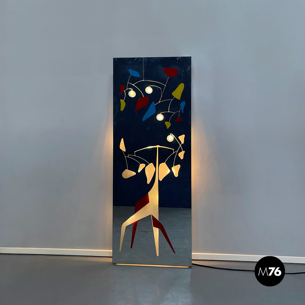 Specchio appendiabiti da terra stile Alexander Calder, 1980 ca.