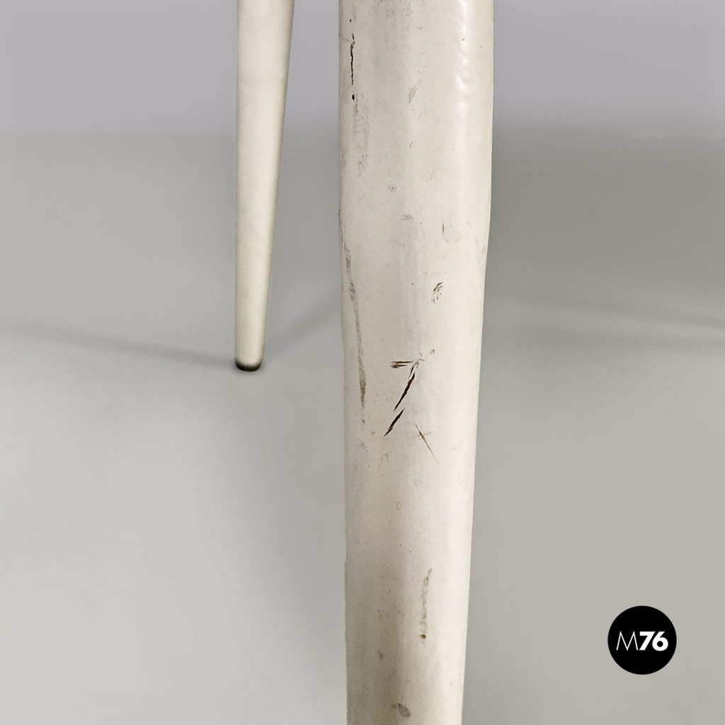 Sedia da esterno in metallo smaltato bianco, 1950 ca. 