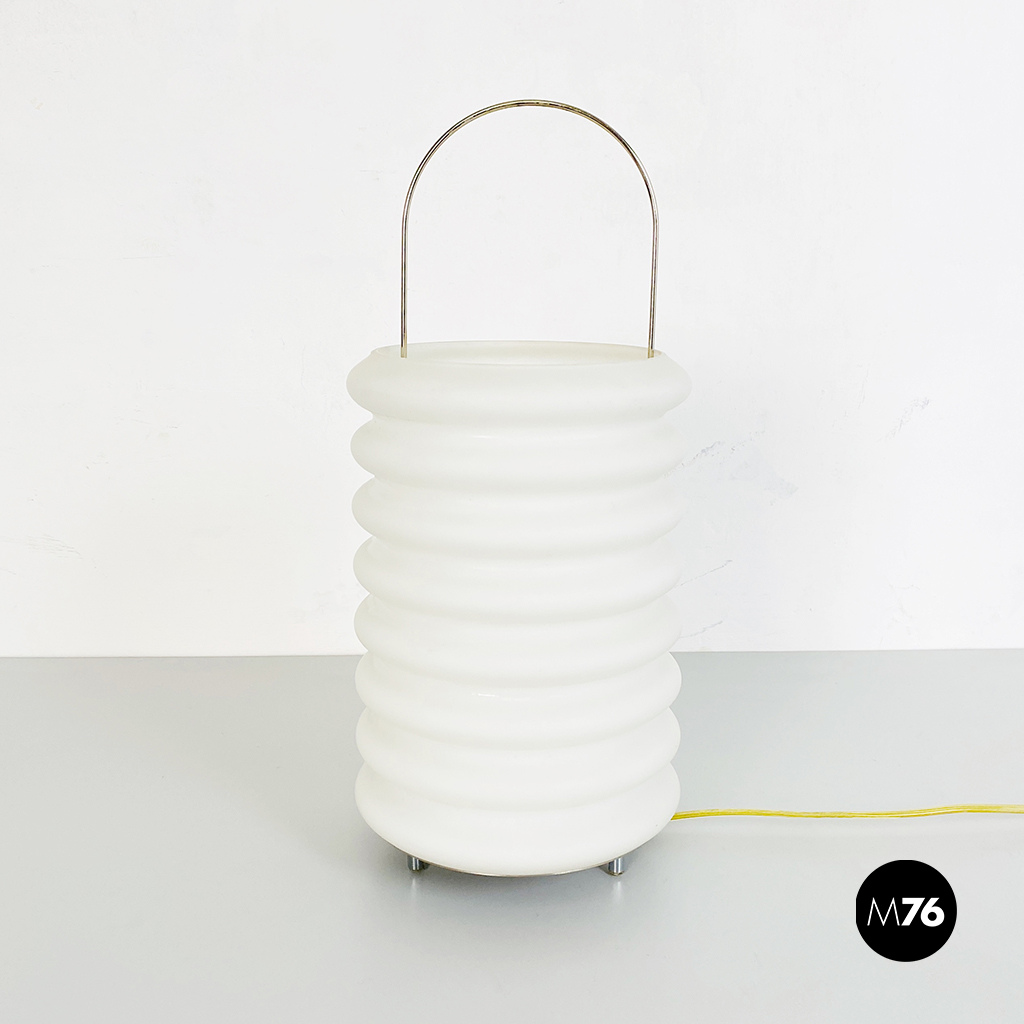 Lampada da tavolo in vetro di Murano opalino di Paola Navone per Antonangeli, 2000 ca. 