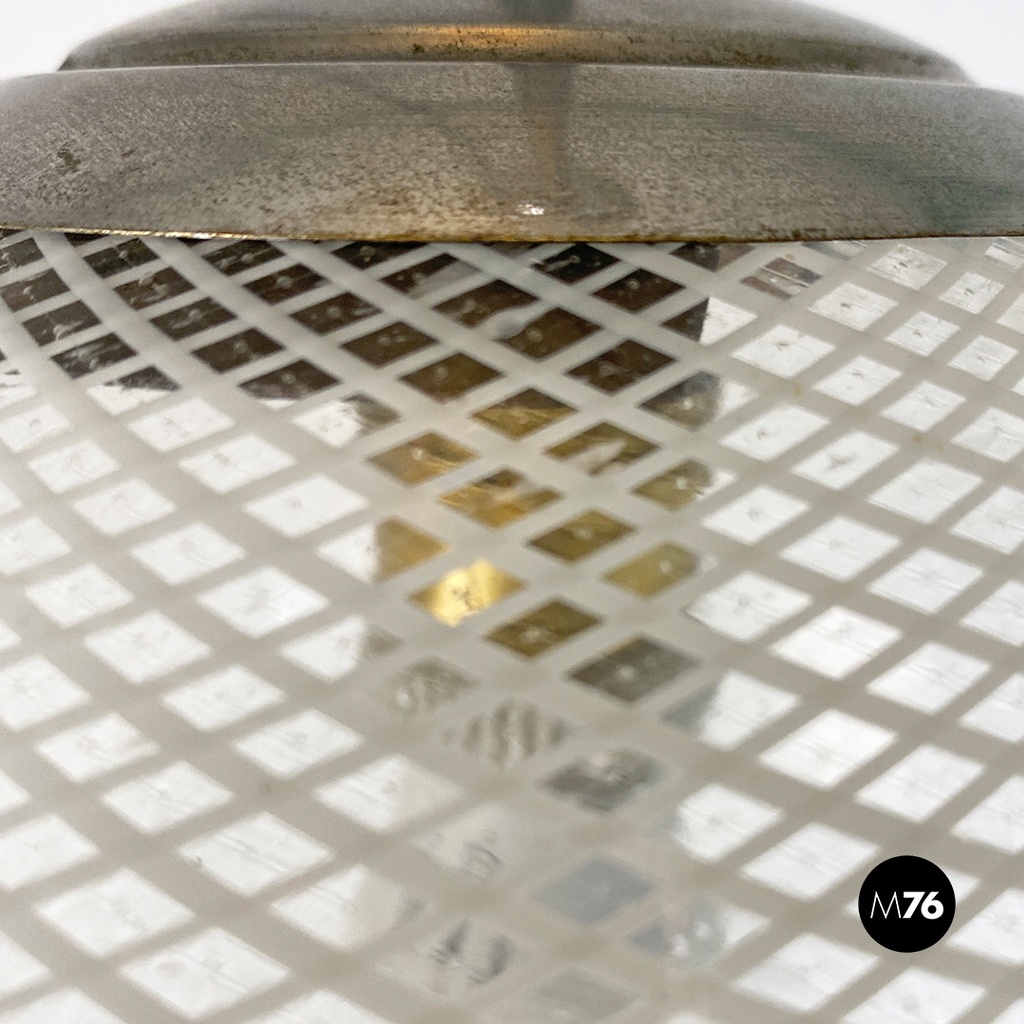 Lampadario in vetro reticella, 1930 ca.