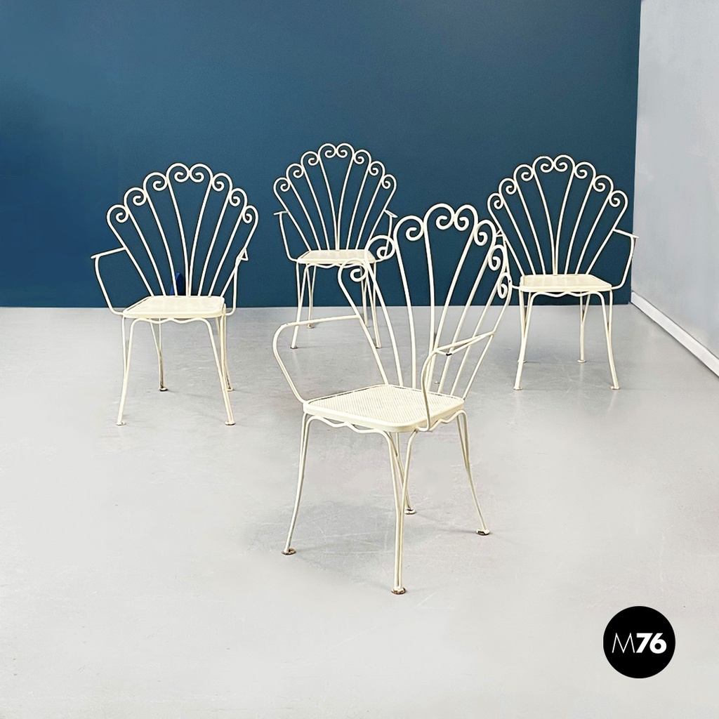 Set da giardino in ferro bianco, 1960 ca.