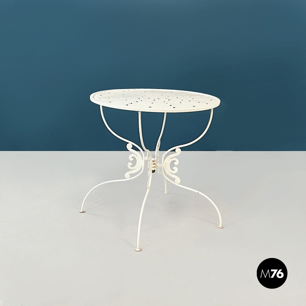 Tavolo da giardino in ferro bianco, 1960 ca.