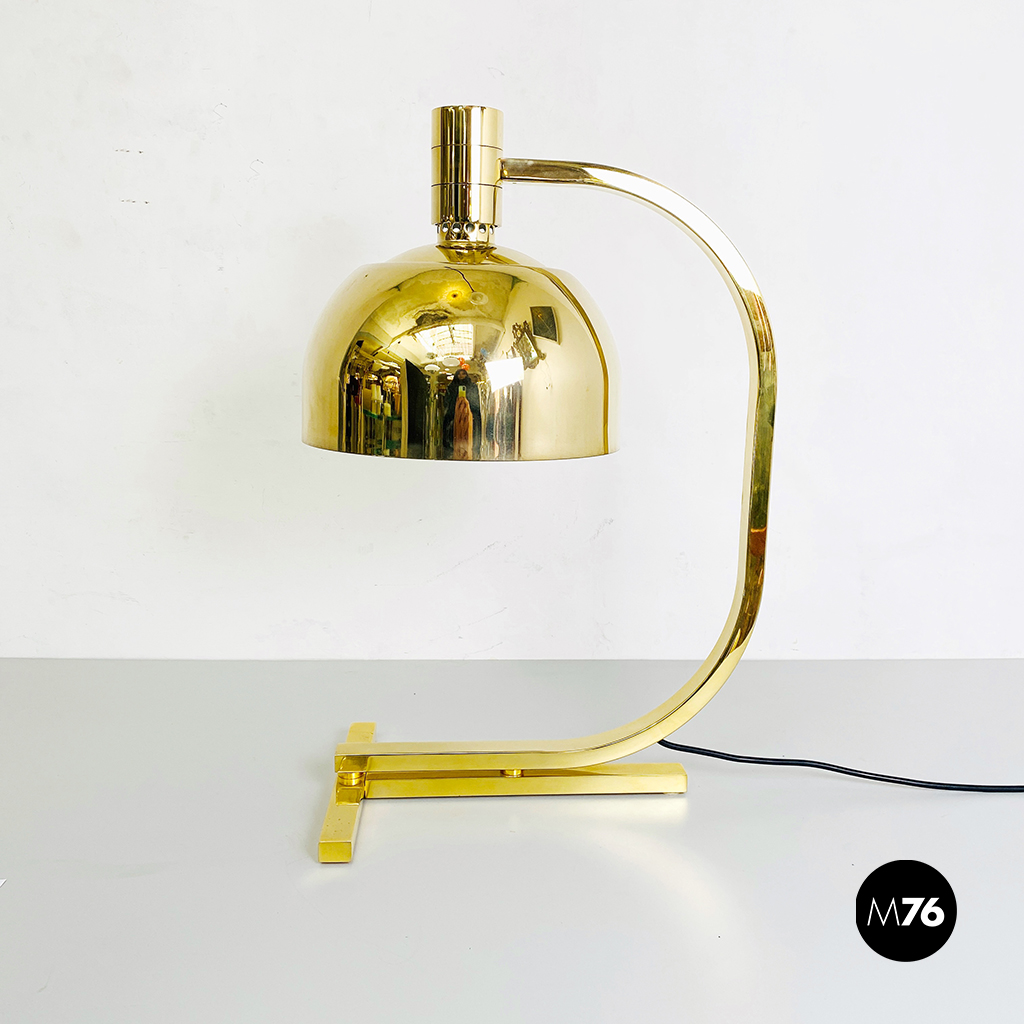 Lampada da tavolo serie AM \ AS placcata oro di Franco Albini e Franca Helg per Sirrah, 1969