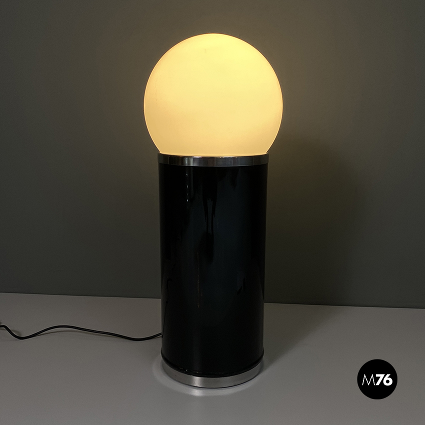 Lampada da terra con sfera in vetro, 1970 ca.