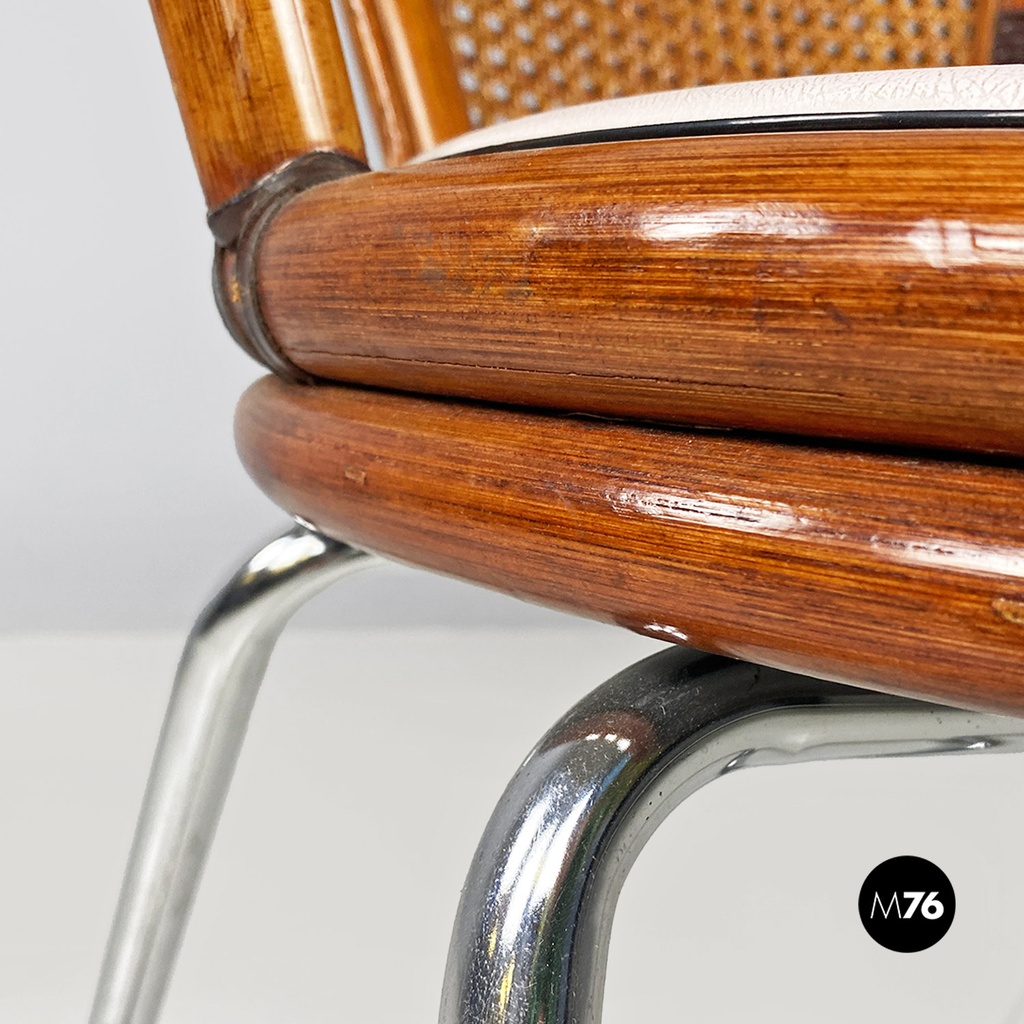 Sedia a pozzetto in paglia di Vienna, 1970 ca.