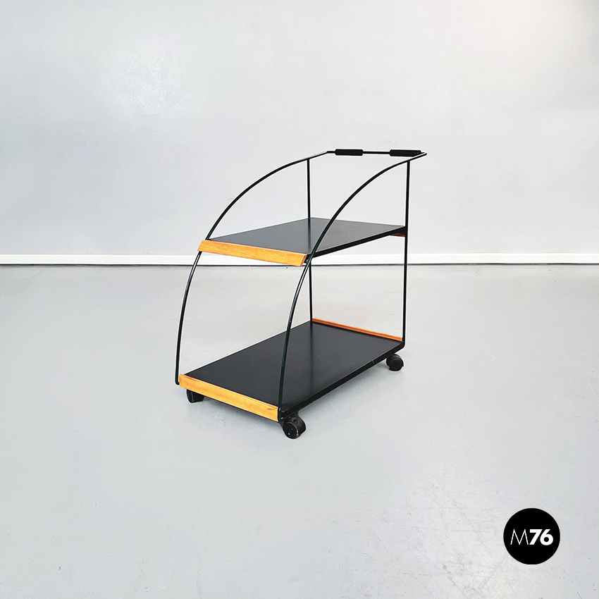Carrello in legno e metallo,1980 ca.