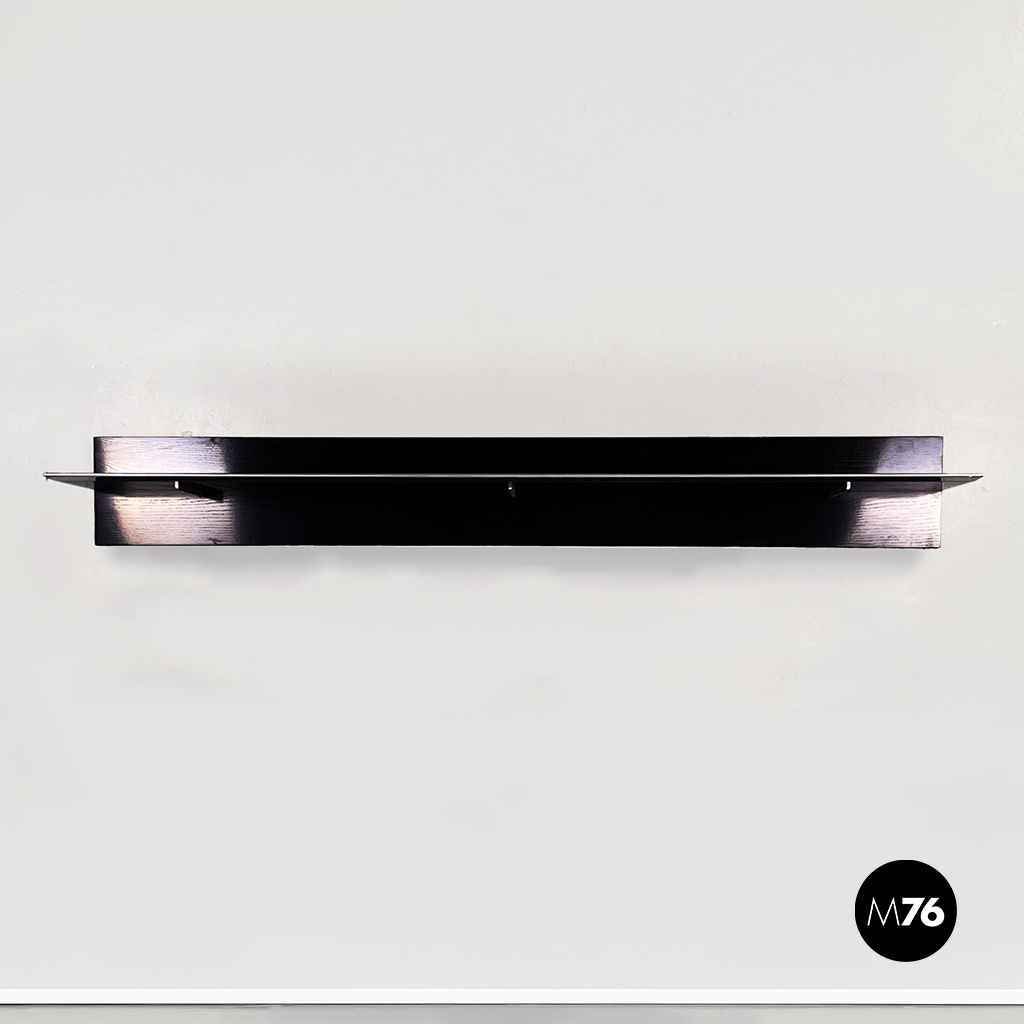 Mensola in legno e acciaio, 1980 ca.