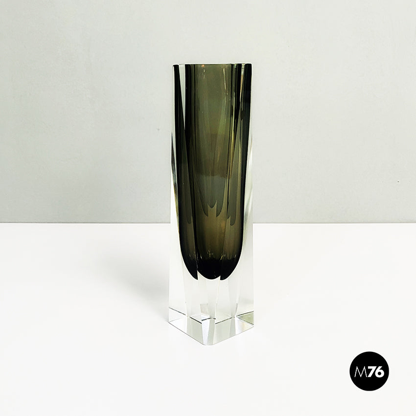 Vaso in vetro di Murano grigio, 1970 ca.