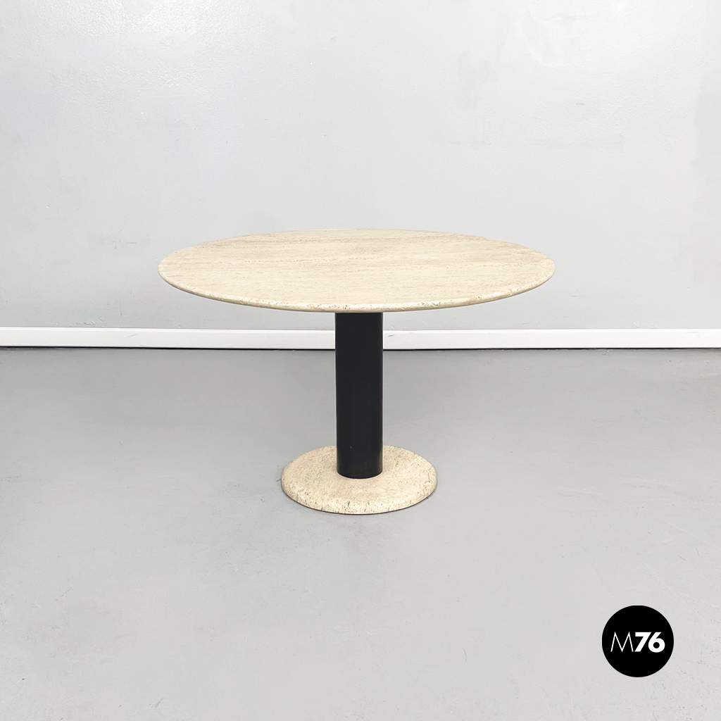 Tavolo  da caffè in travertino, 1970 ca.