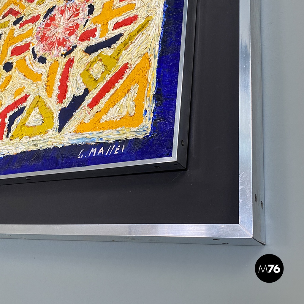 Quadro astratto a tempera G. Maffei, 1970ca.