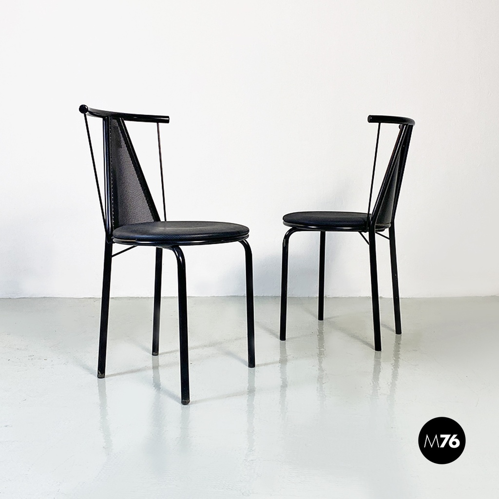 Sedie in metallo microforato, 1980 ca.