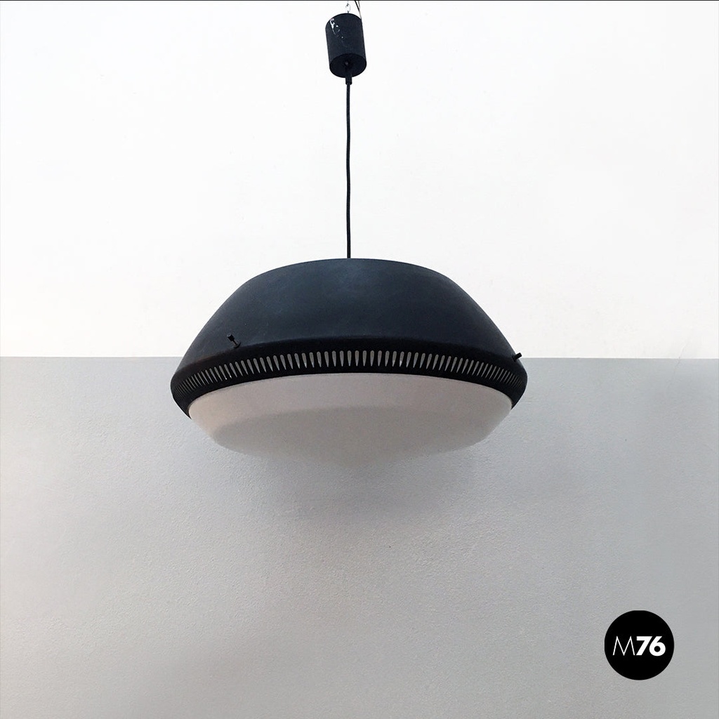 Lampadario in metallo smaltato di Gio Ponti per Greco, 1950 ca.