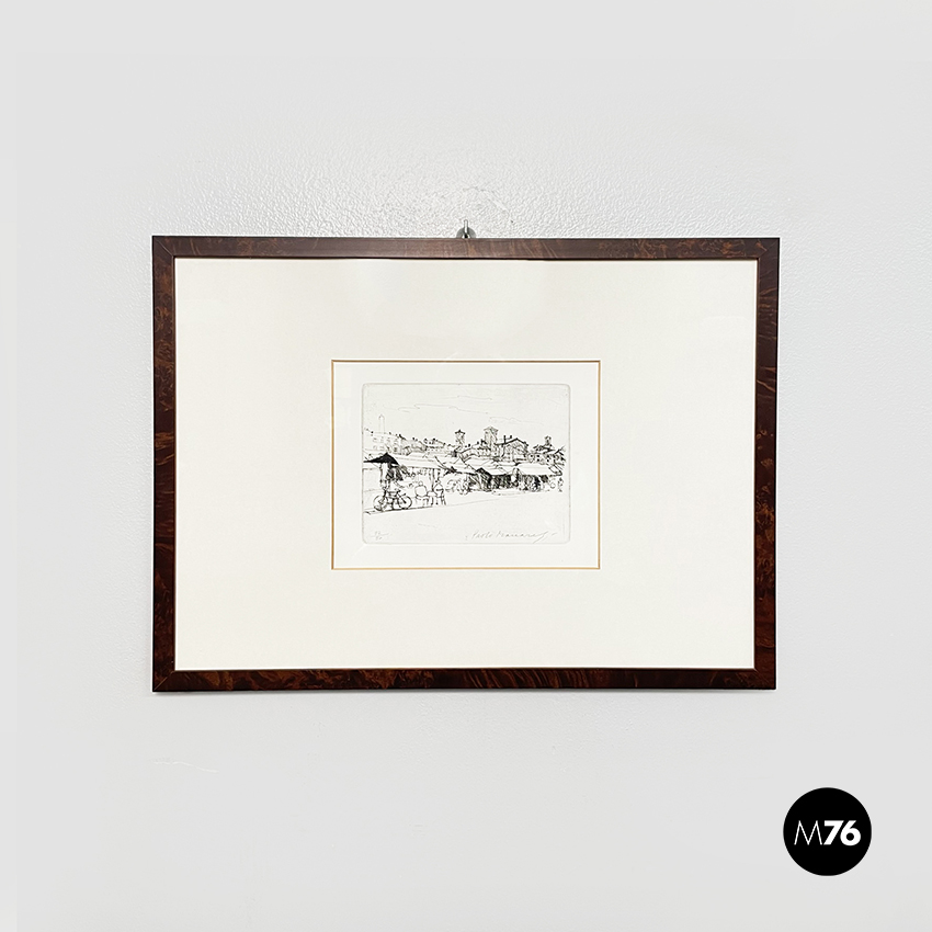 Stampa ad incisione di Paolo Manaresi, 1945