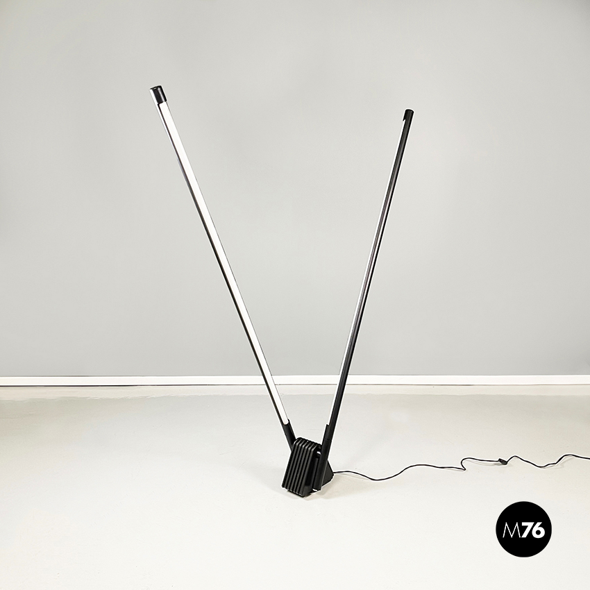 Lampada da terra Sistema Flu di Rodolfo Bonetto per Luci Italia, 1980 ca.