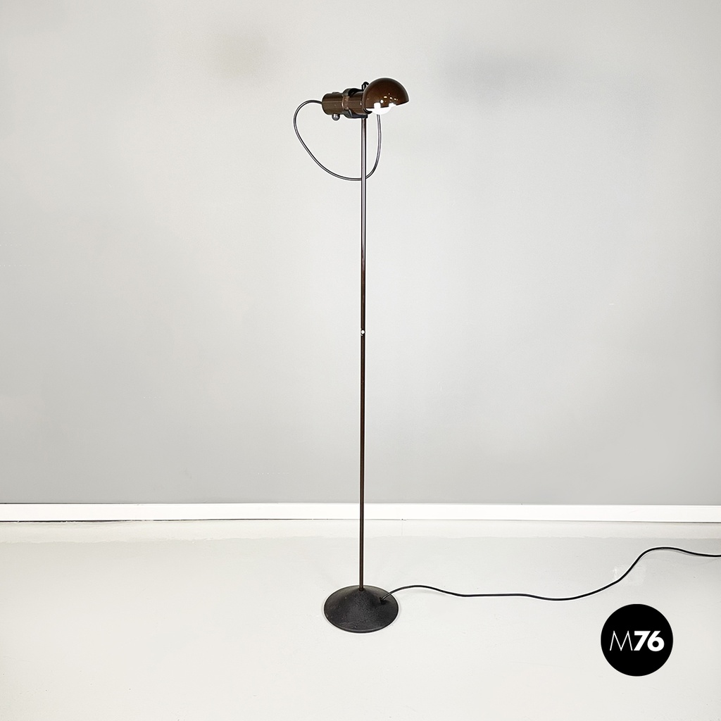 Lampada da terra  in metallo marrone di Tronconi, 1970 ca.