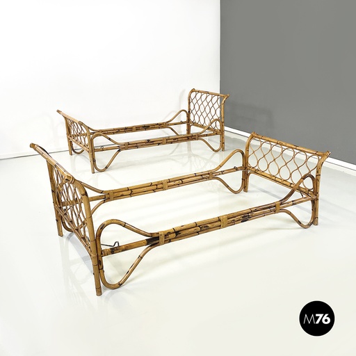 [2320004250] Letti singoli in bamboo, 1960 ca.
