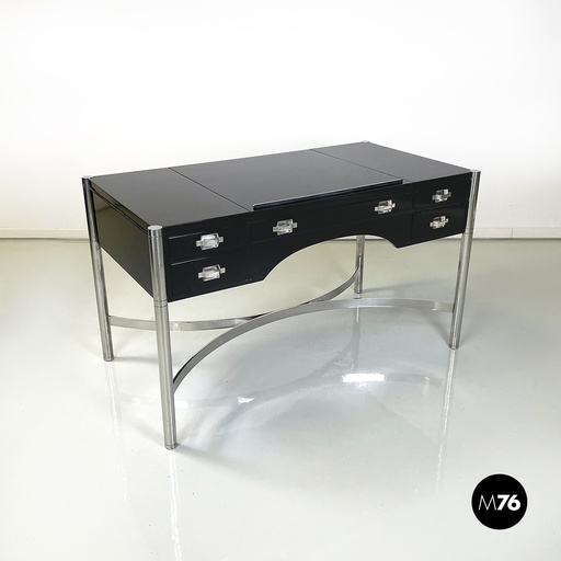 [2320004261] Scrivania in legno laccato nero di D.I.D., 1970 ca.