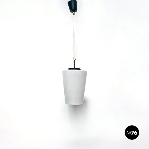 [2220000918] Lampadario in vetro opalino, 1950 ca.