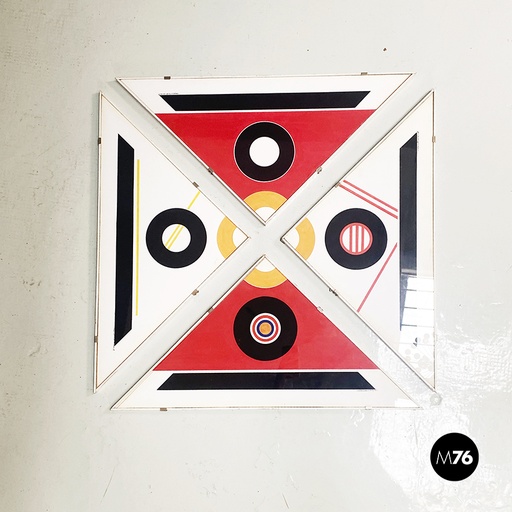 [2220002418] Quadri con stampe a decorazione geometrica, 1980 ca.