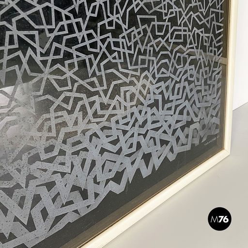 [2220002789] Quadro astratto con cornice bianca, 1980 ca.