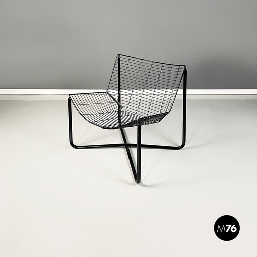 [2220003205] Poltrona in metallo nero, 1980 ca.