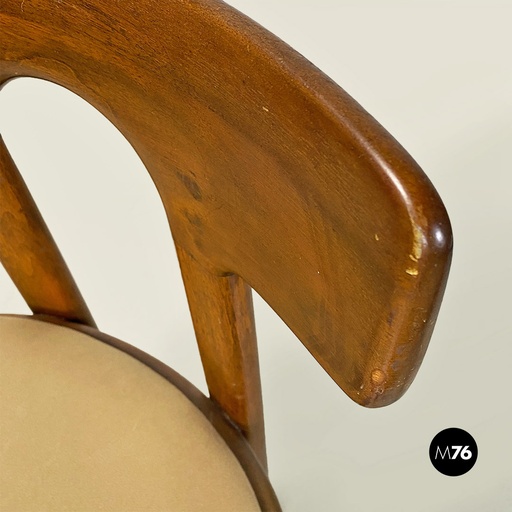 [2320003922] Sedie in legno e tessuto, 1960 ca.