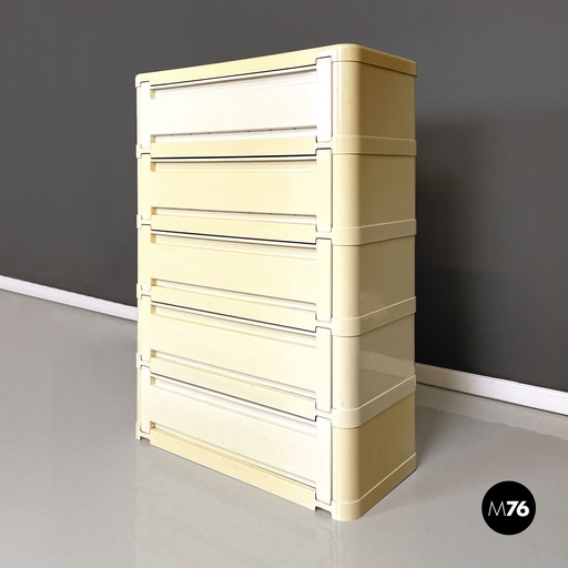 [2420004430] Cassettiera bianca 4964 di Olaf Von Bohr per Kartell, 1970 ca.